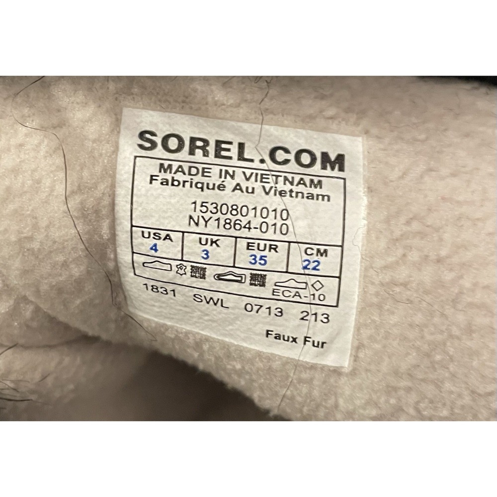 SOREL Joan Of Arctic Floral Faux Fur Y2K Winter Duck Boots Size 4 - Picture 10 of 10